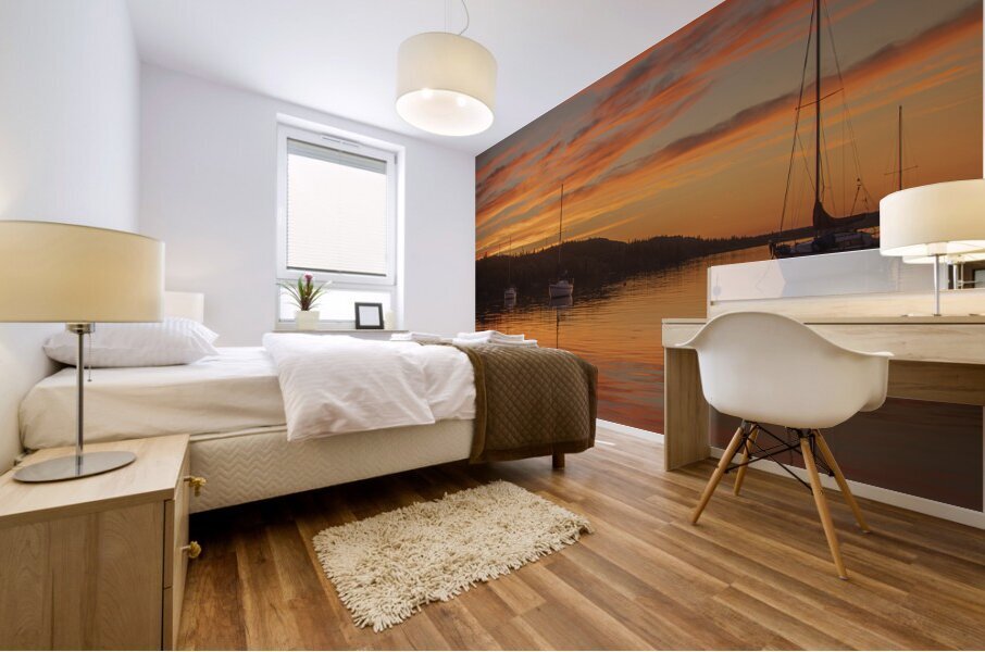 Sailing into the Sunset Mural print