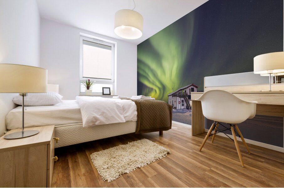 House Boat Aurora Explosion Mural print