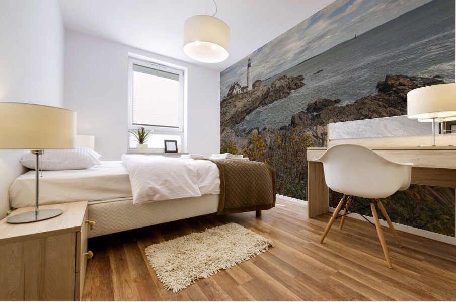 Portland Head light in Autumn Mural print