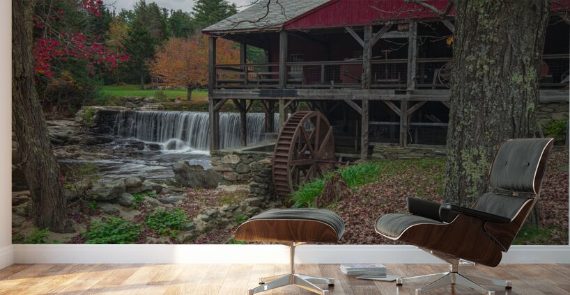 Late Autumn at Weston Grist Mill Wall Murals