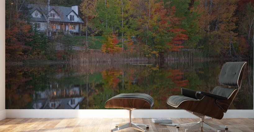 Parc Duquette Autumn Pond Reflection Wall Murals