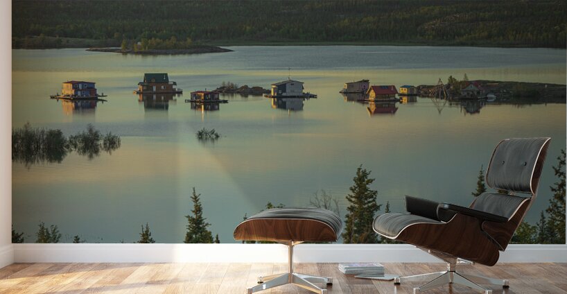 House boats Sunrise Wall Murals