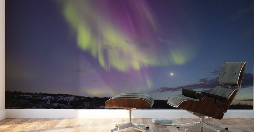 Prelude Lake Winter Aurora Wall Murals