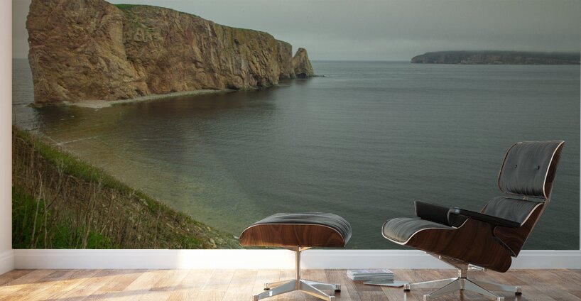 Foggy Seascape of Perce Rock Wall Murals