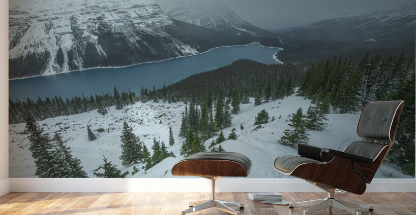 Peyto Lake winter overlook Wall Murals
