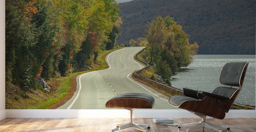 Lake Willoughby Autumn Road Wall Murals