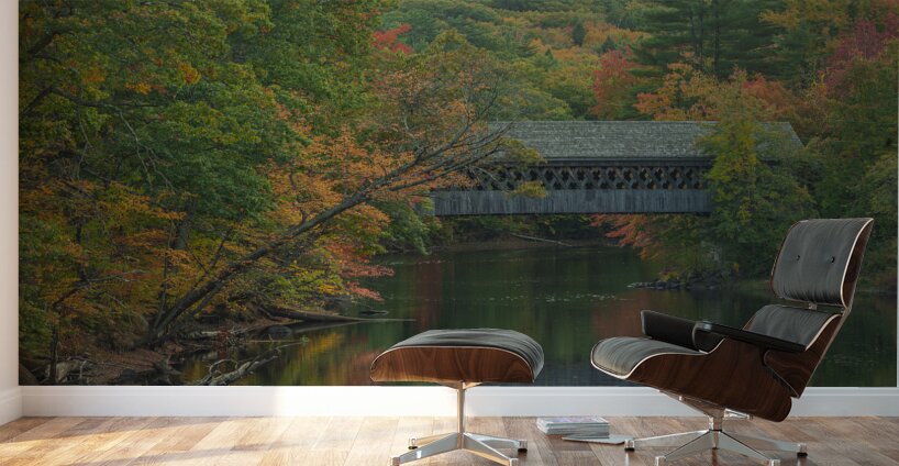 Henniker Covered Bridge Reflections Wall Murals