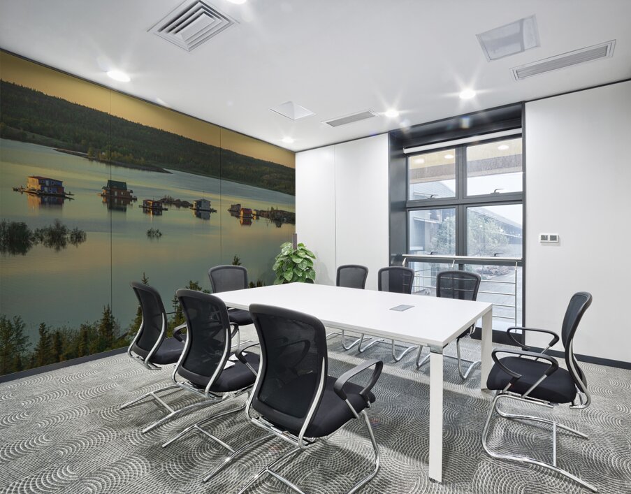 House boats Sunrise Wall Printing