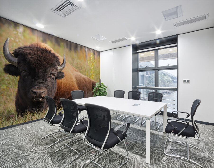 Friendly Giant   Wood Bison Wall Printing