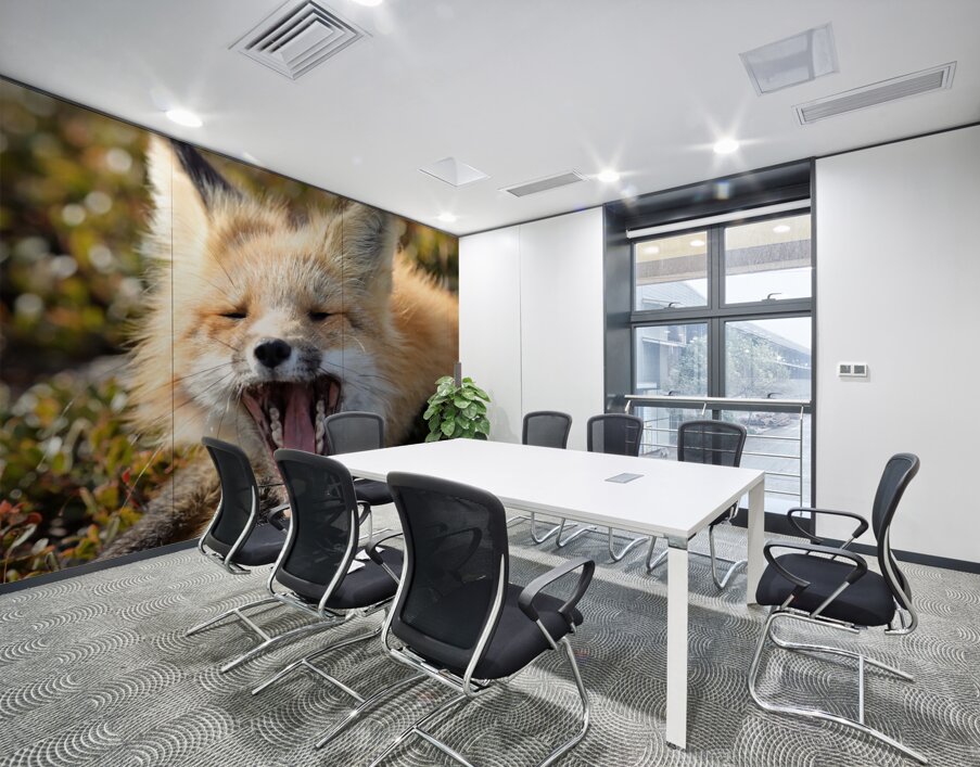 Fox Yawning Wall Printing