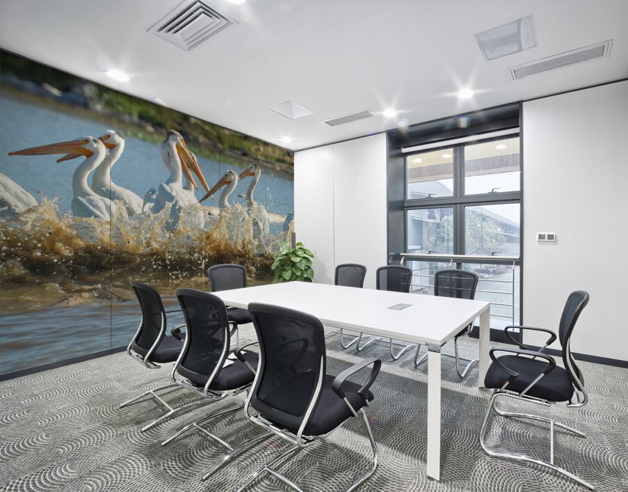 Pelicans in the Waves Wall Printing