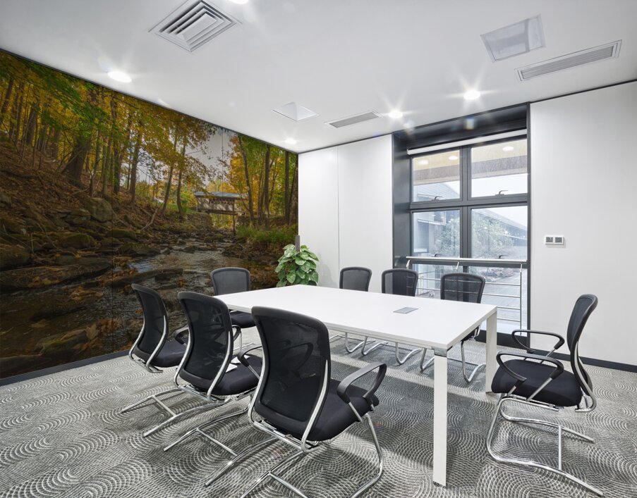 Autumn River Paradise Wall Printing