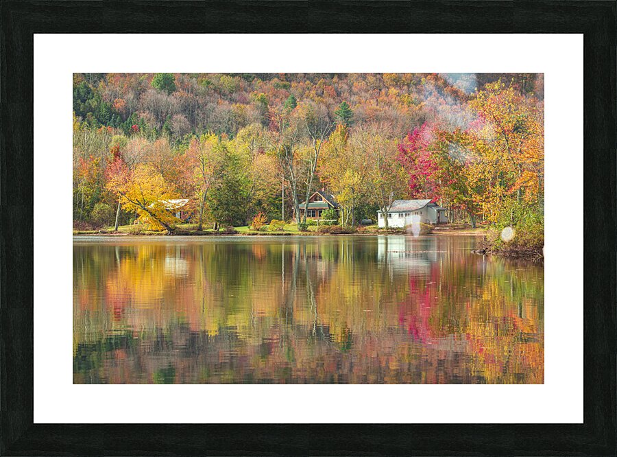 Vermont Cottage Reflection Picture Frame print