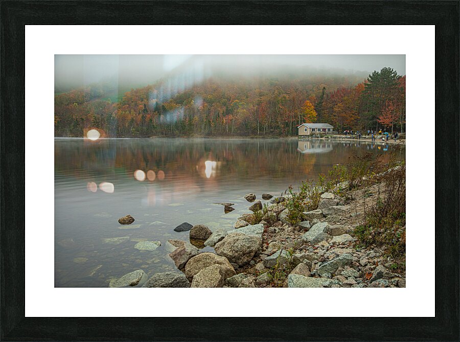 Foggy Autumn lake reflections Picture Frame print
