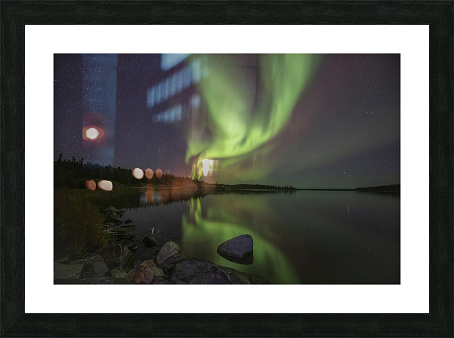Pontoon Aurora Reflections Picture Frame print
