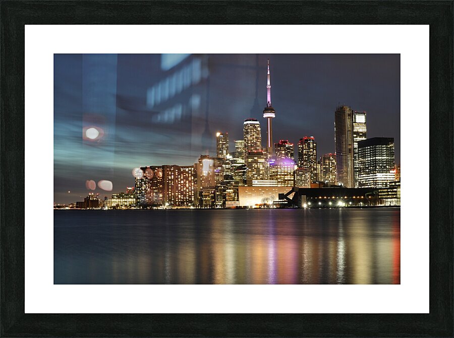 Polson Pier Toronto Night Skyline Picture Frame print