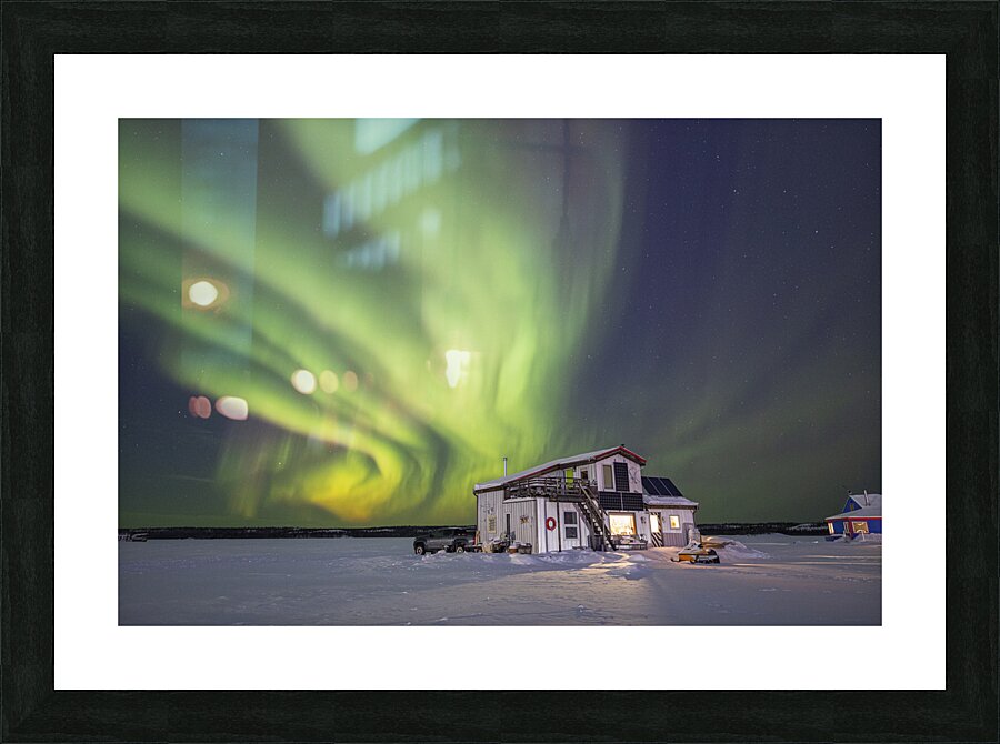 House Boat Aurora Explosion Picture Frame print
