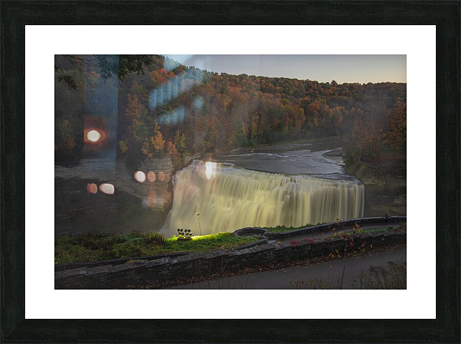 Evening Lights at Middle Falls Picture Frame print