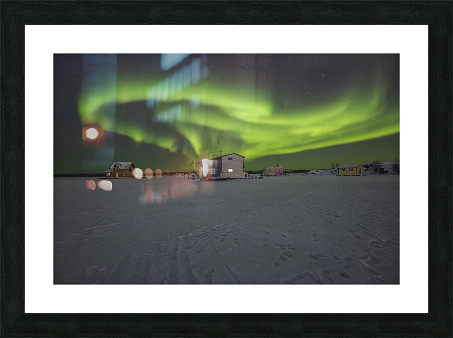 Aurora Portal Opening over Houseboats Picture Frame print