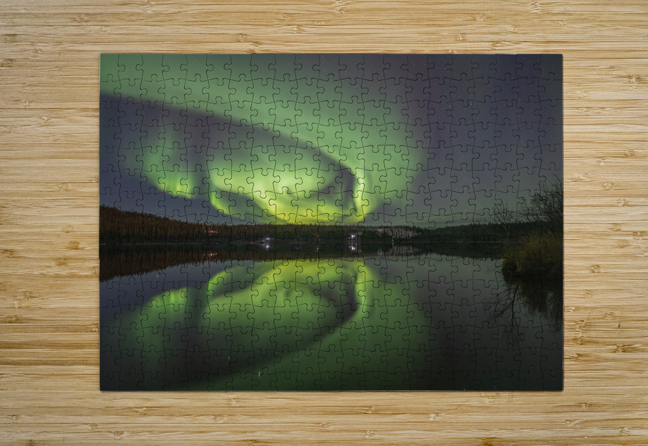 Madeline Lake Aurora Reflections Daniel Pekar Photography Puzzle printing