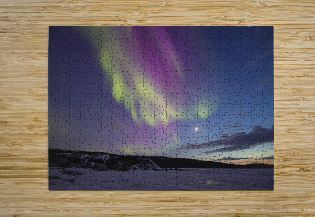Prelude Lake Winter Aurora Daniel Pekar Photography Puzzle printing