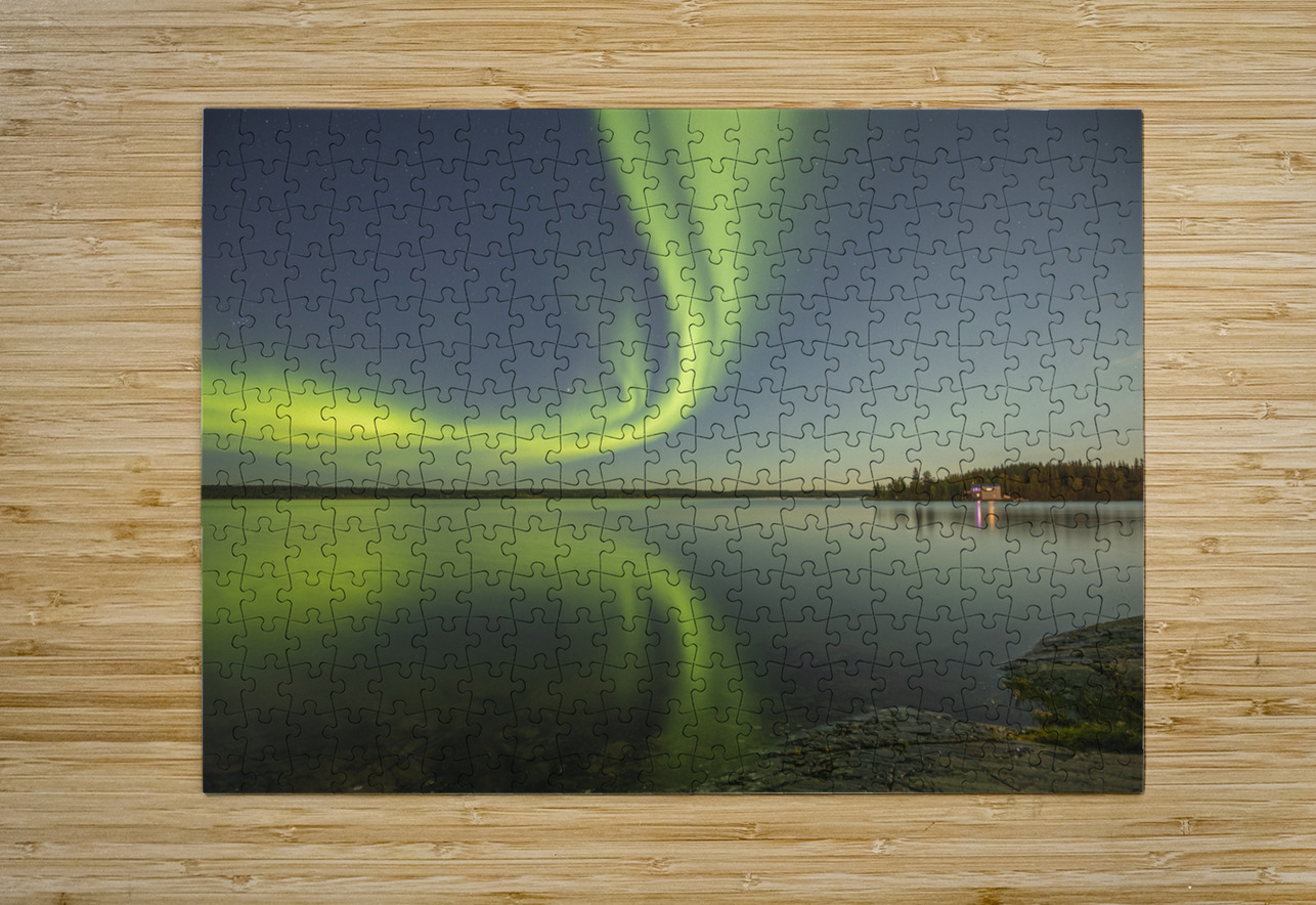 Yellowknife Aurora Reflections Daniel Pekar Photography Puzzle printing