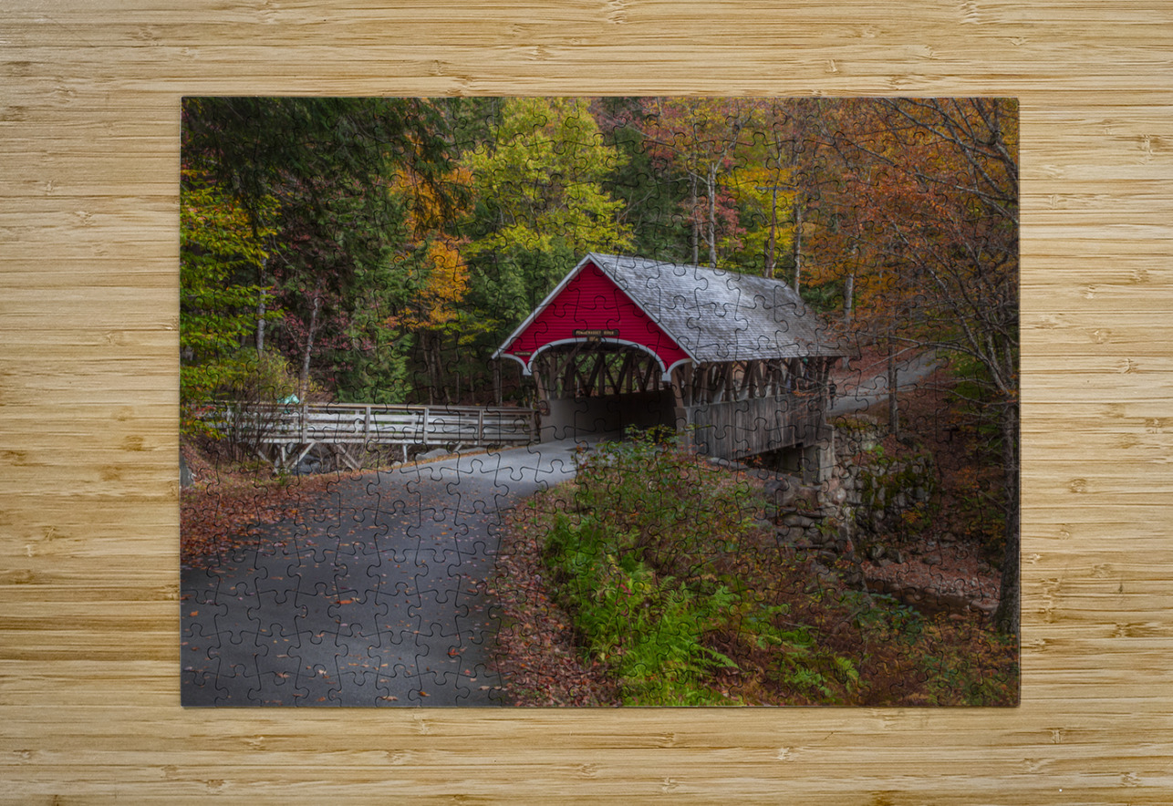Flume Covered Bridge Autumn Magic Daniel Pekar Photography Puzzle printing