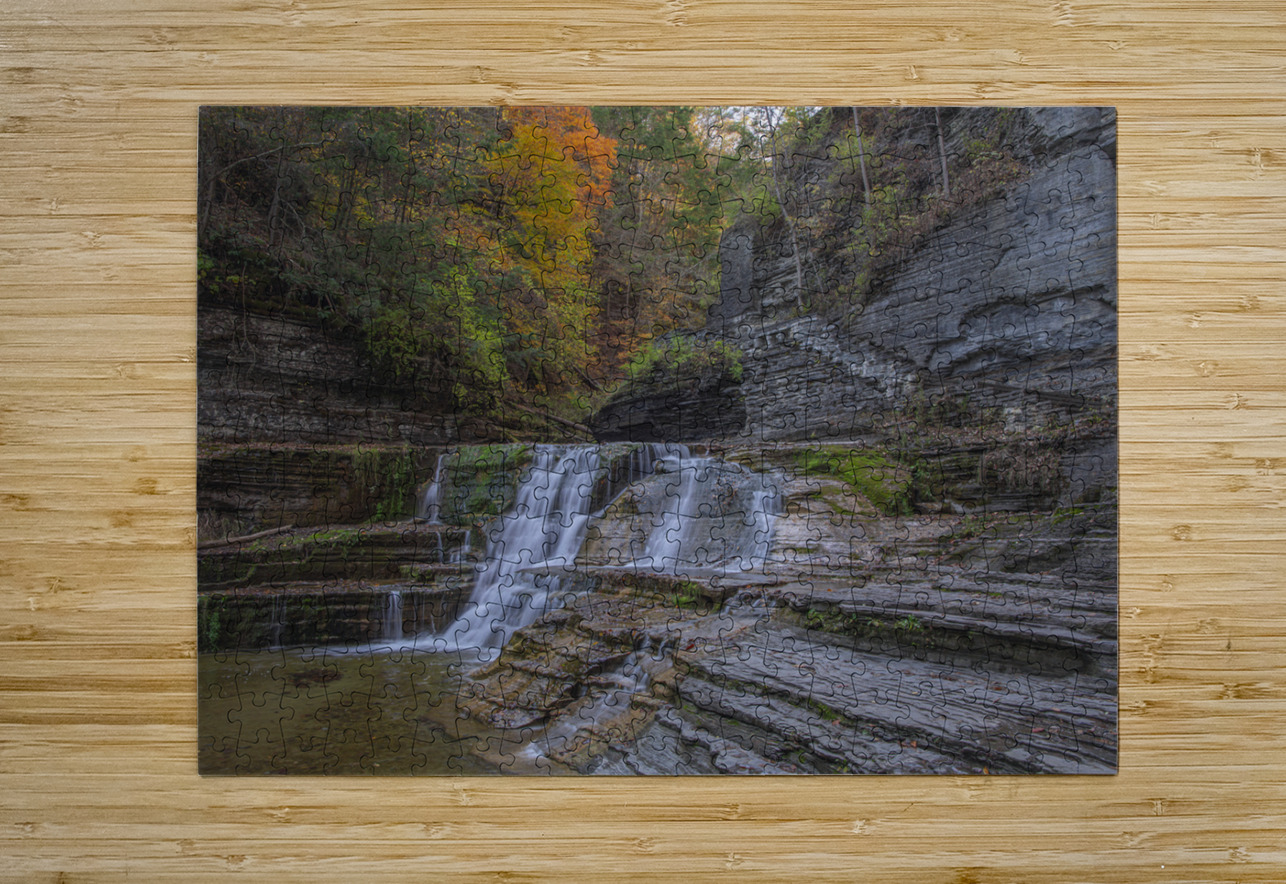 Autumn Cascading Falls Daniel Pekar Photography Puzzle printing