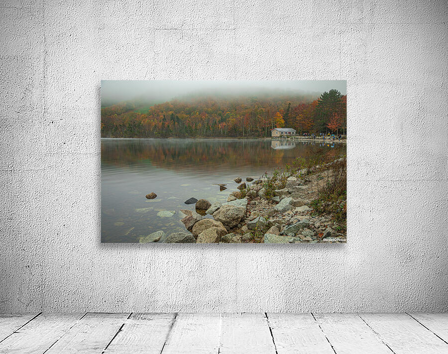 Foggy Autumn lake reflections Wall Preview