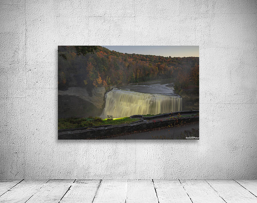 Evening Lights at Middle Falls Wall Preview