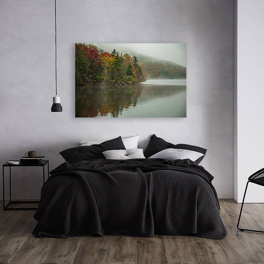 Foggy Echo Lake Fall Reflections Reproduction