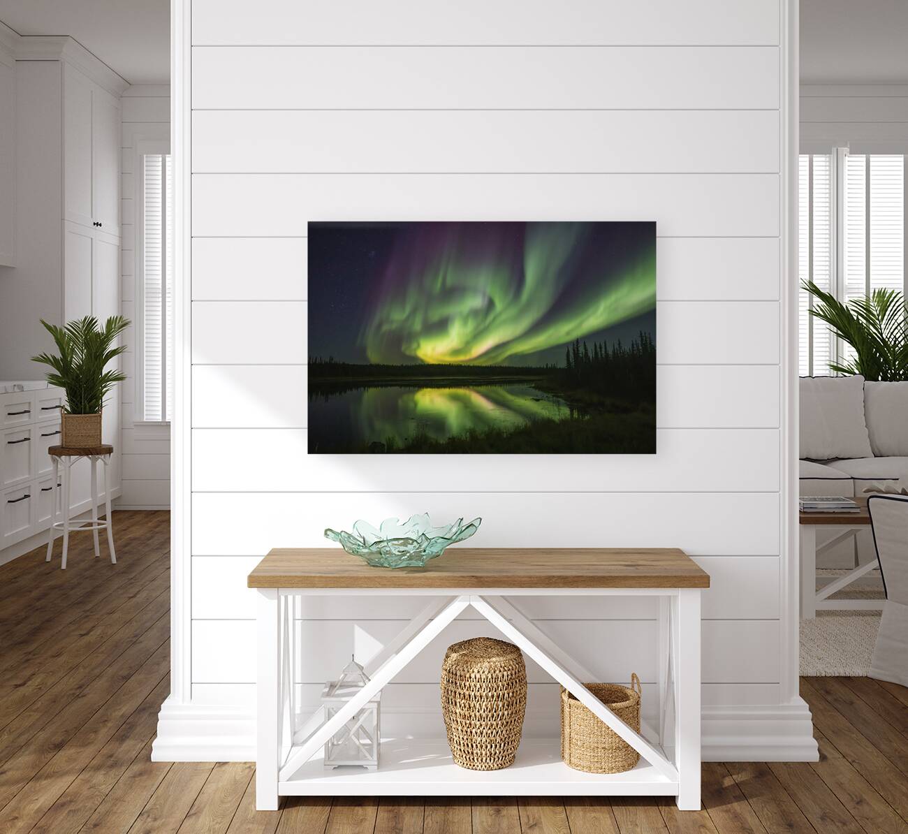 Aurora light pond reflections Reproduction