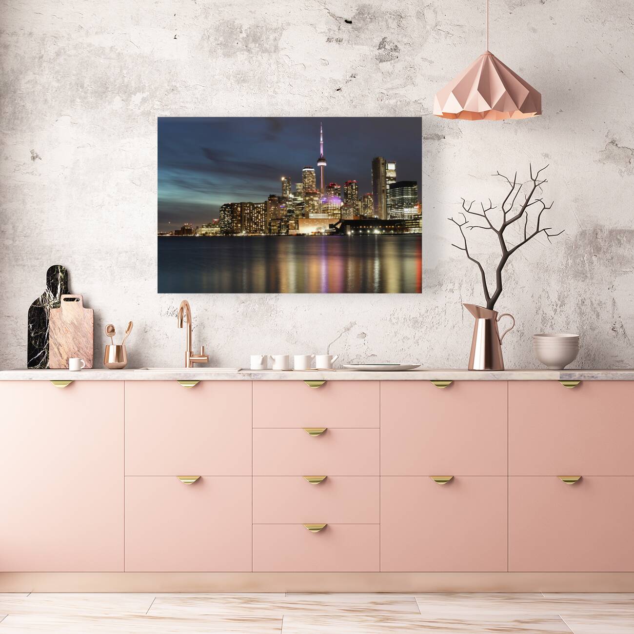 Polson Pier Toronto Night Skyline Reproduction