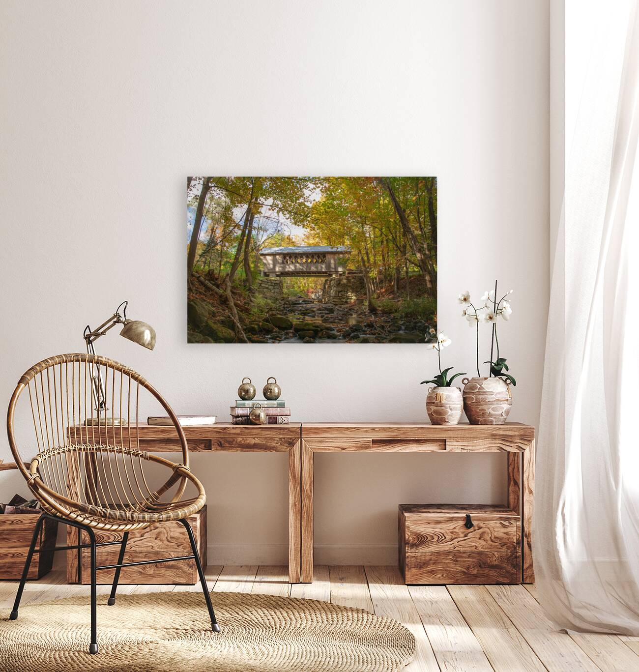 Tannery Hill Bridge Autumn Magic Reproduction