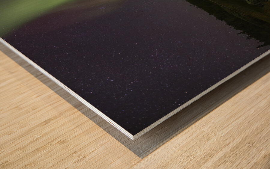 Pontoon Aurora Reflections Wood print