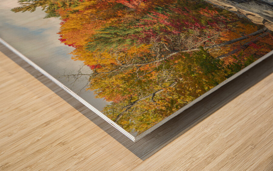 Autumn Mesmerizing Rapids Wood print