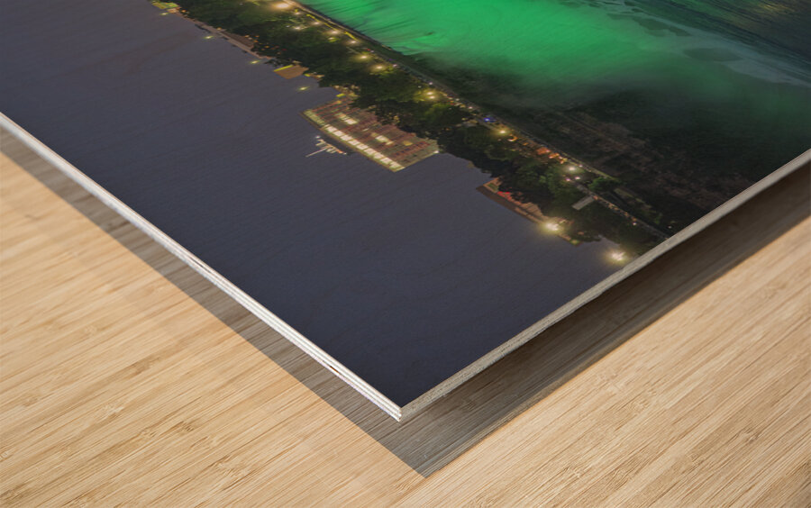 Niagara Emerald Glow Wood print