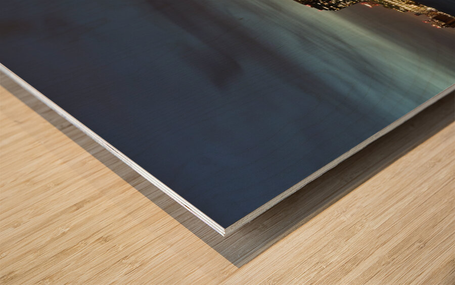 Polson Pier Toronto Night Skyline Wood print