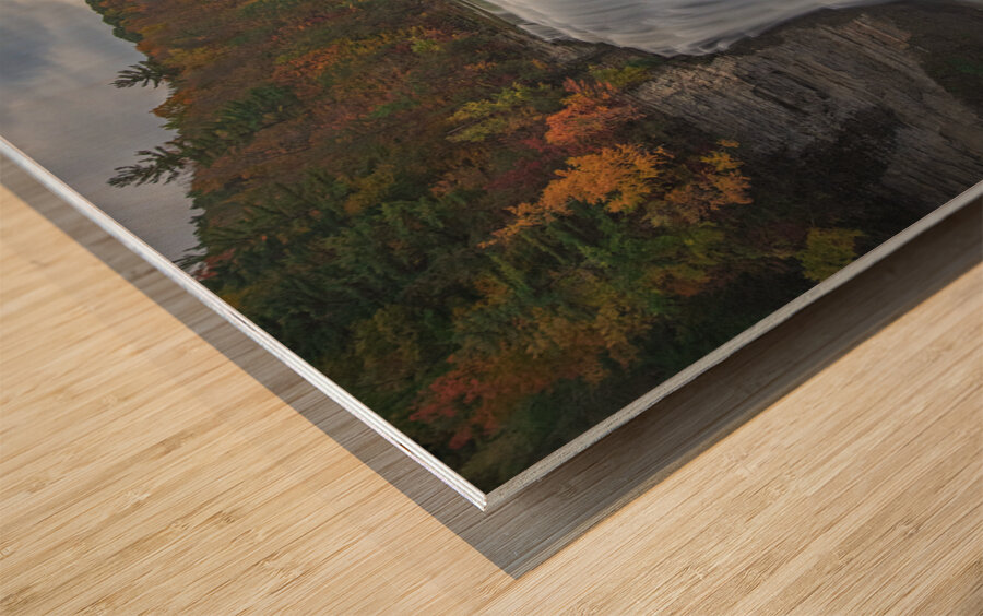 Autumn Wonderland at Middle Falls Wood print